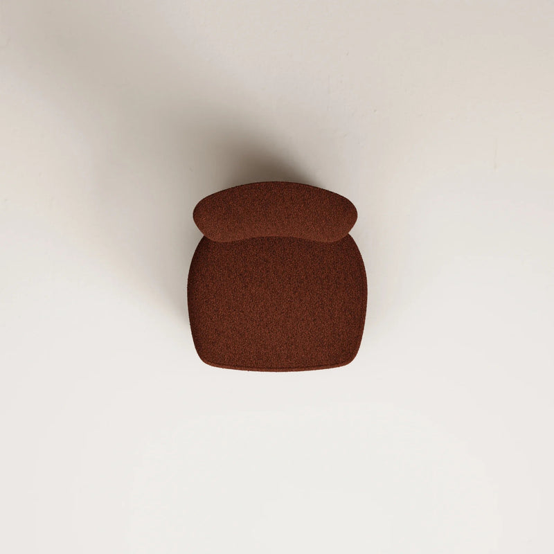 Fauteuil Nicolo Chêne fumé — Tissu bouclé Brick