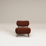 Fauteuil Nicolo Chêne fumé - Tissu bouclé — Brick