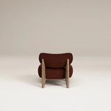 Fauteuil Nicolo Chêne fumé — Tissu bouclé Brick