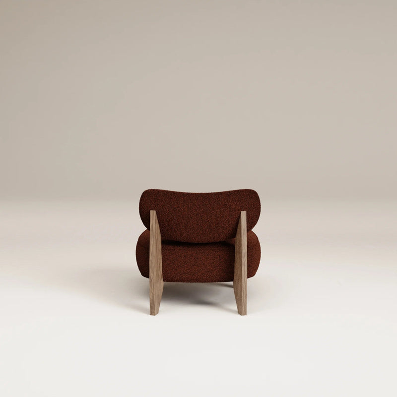 Fauteuil Nicolo Chêne fumé - Tissu bouclé — Brick