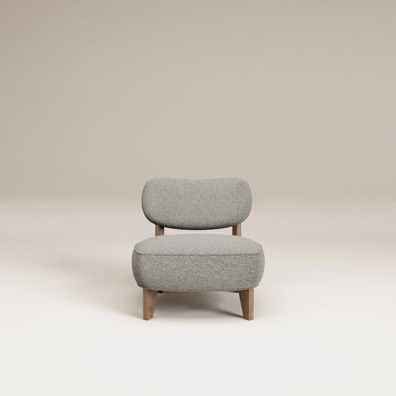 Fauteuil Nicolo Chêne fumé — Tissu bouclé Toffee