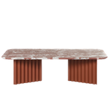 Table basse Plec rectangulaire - large — Marbre Rouge