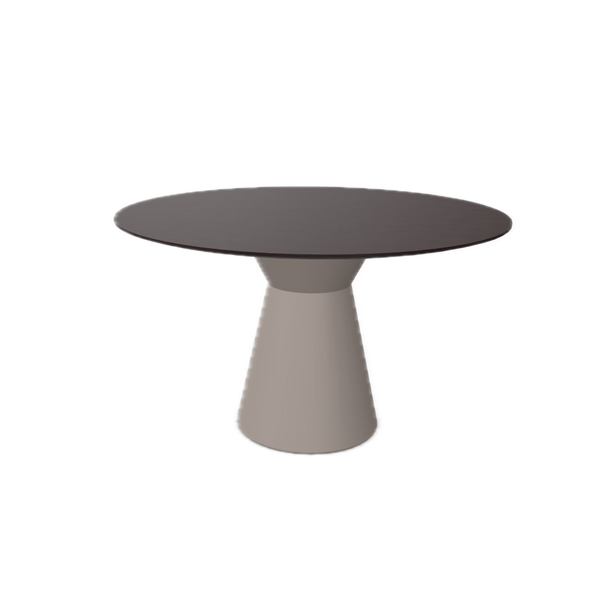 Table Essens - piétement rond 50cm M82 — Plateau Ø120 chêne teinté wenge