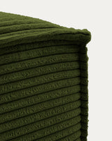 Repose-pieds Blok — velours à grosses côtes vert 90 x 70 cm