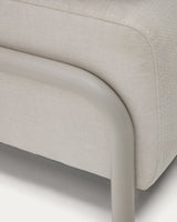 canapé Compo 3 places — en chenille beige et structure en métal gris  232 cm