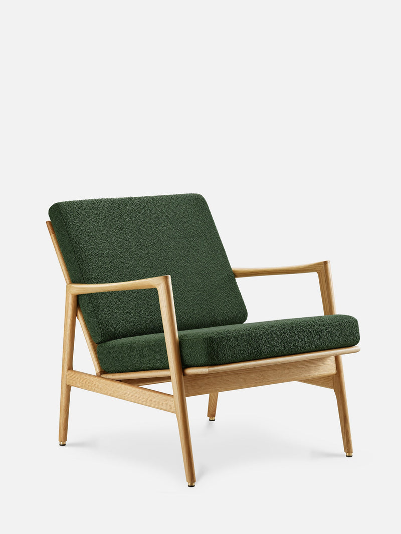 Fauteuil Stefan — Tissu bouclé Vert bouteille