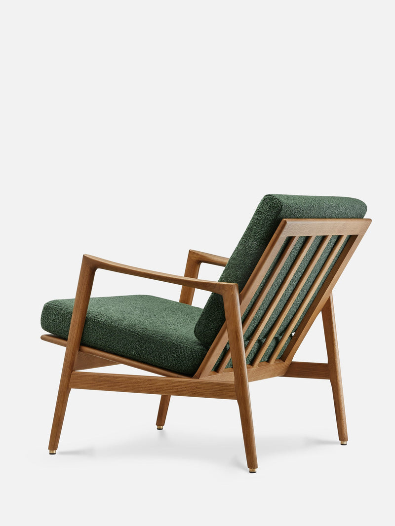 Fauteuil Stefan — Tissu bouclé Vert bouteille