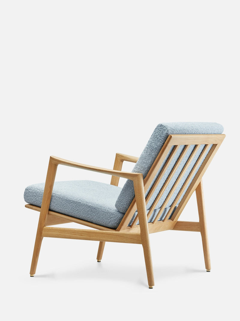 Fauteuil Stefan — Tissu bouclé Bleu