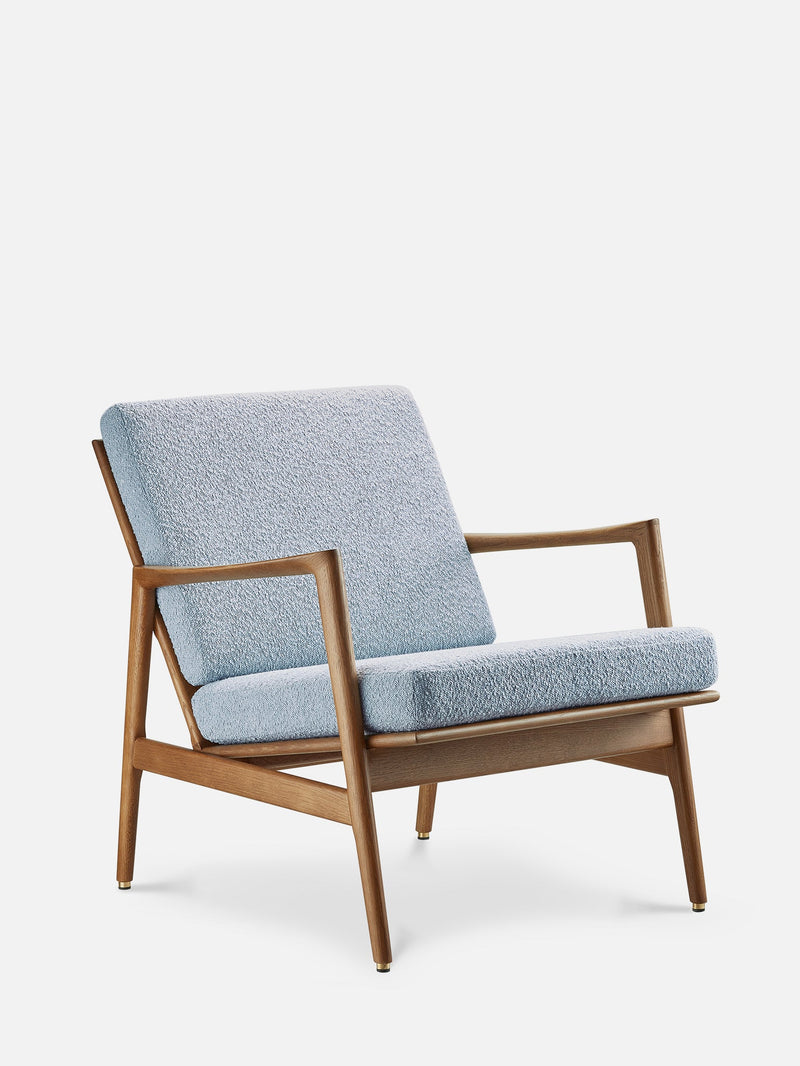 Fauteuil Stefan — Tissu bouclé Bleu