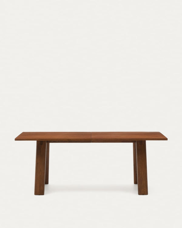 Table extensible Arlen — en placage et bois massif de chêne, finition noyer 200 (250)x95 cm,