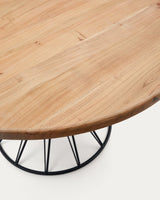 Table ronde Niut — en bois d'acacia et pieds en acier finition noire  Ø 120 cm