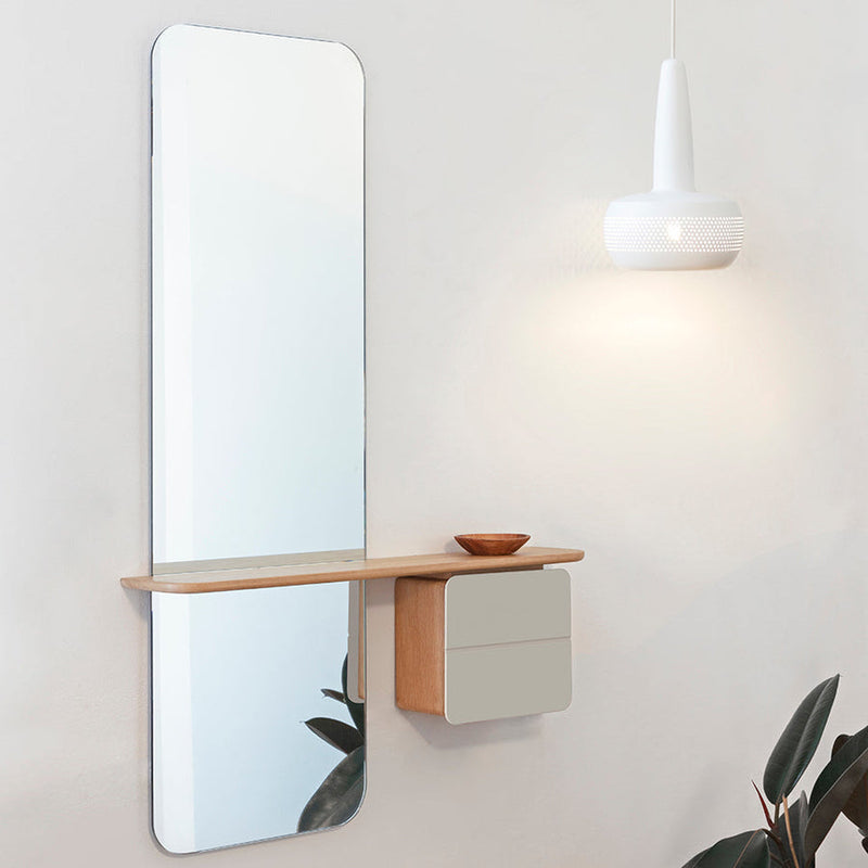 Miroir One More Look - Oak — Pearl White