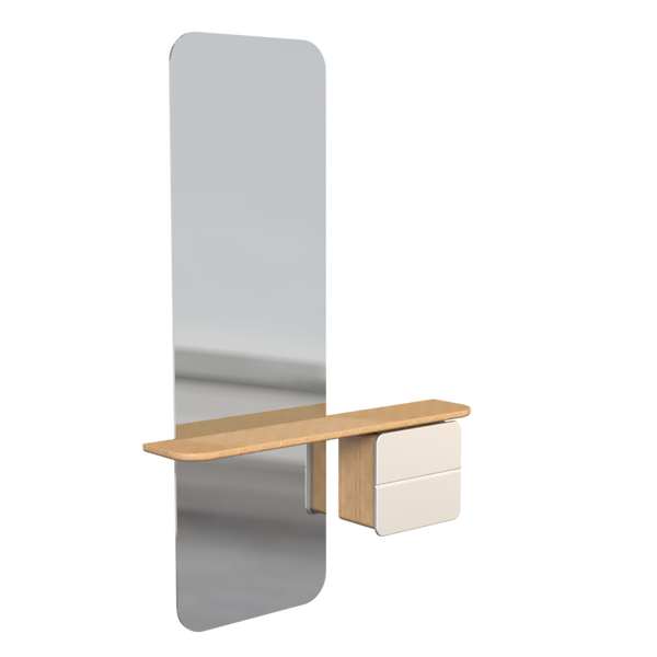 Miroir One More Look - Oak — Pearl White