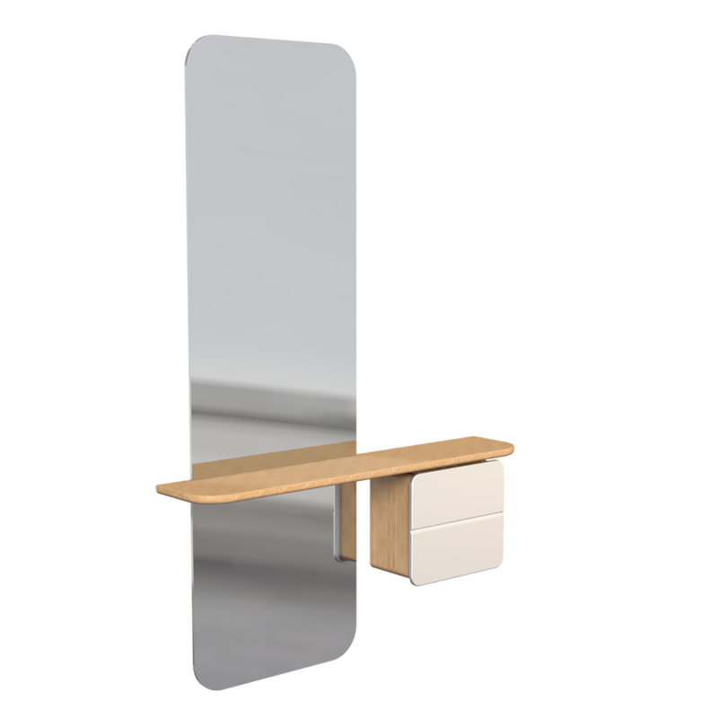 Miroir One More Look - Oak — Pearl White