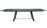 Table extensible Alfred 160-240cm — Métal noir & Verre