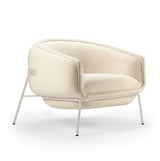 Fauteuil Blop — bouclê snow, ivory lacquered metal feet