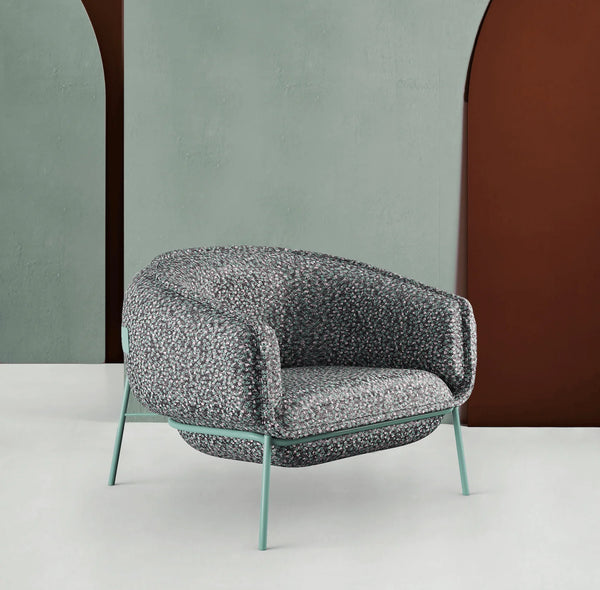 Fauteuil Blop — ria 0981, mint lacquered metal feet