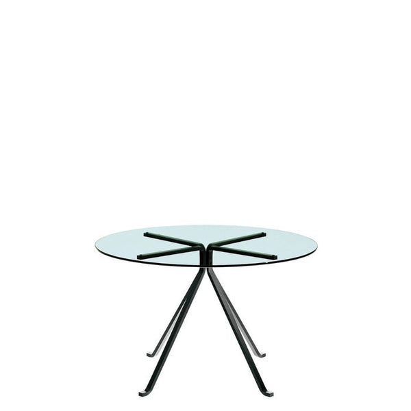 Table de diner Cugino ronde — Transparent, black