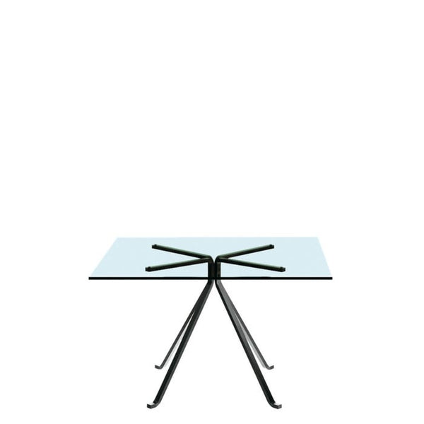 Table de diner Cugino carrée — Transparent, black