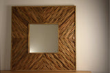 Miroir carré en bois