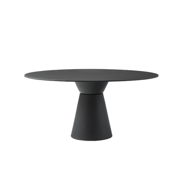 Table Essens piétement Ø50cm & plateau rond Ø120cm — PE1 noir + MDF noir