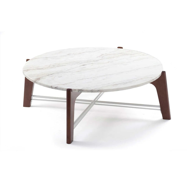 Table basse en marbre Flex — Frêne & Métal blanc