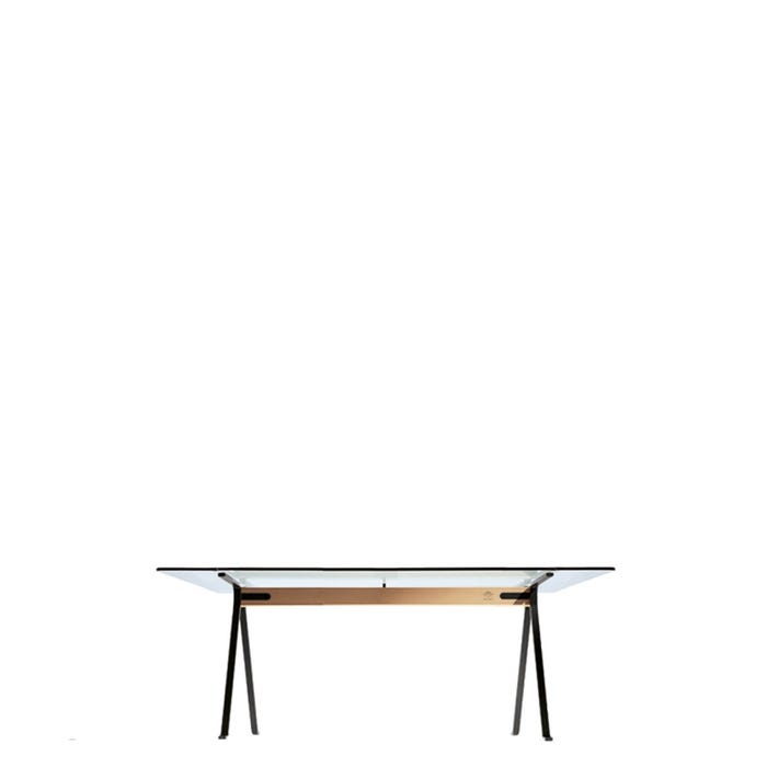 Table de diner Frate 50° — Transparent, black, natural