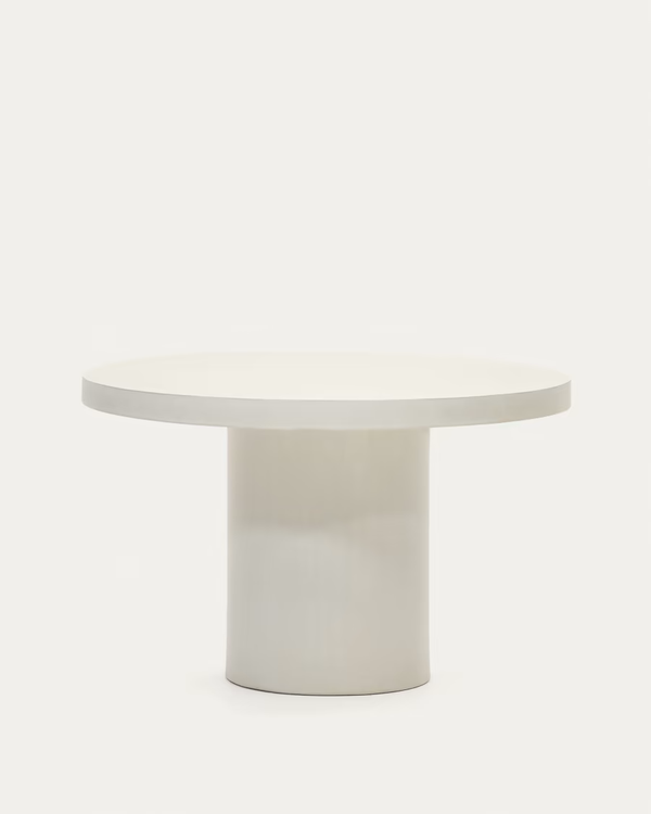 Table ronde Aiguablava — en ciment blanc Ø120 cm