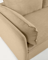 Canapé-lit Tanit beige pieds en bois de hêtre finition naturelle — Siena Beige