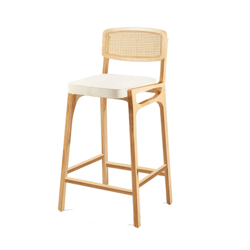 Chaise de bar Karl 2 — bouclê snow seat, beech 056-0 structure