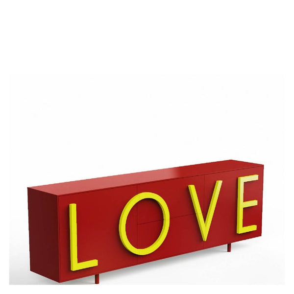 Cabinet Love large — Red, fluorescent yellow