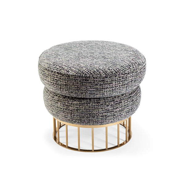 Pouf Mary — halsey multi top, plated polished brass base