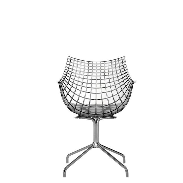 Chaise de bureau Meridiana — Transparent, chrome