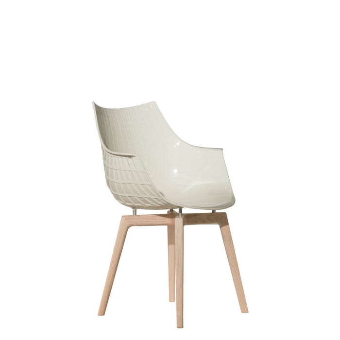 Chaise Meridiana bois — White, natural