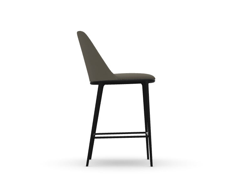 Chaise de bar Lea H65 M CU — Métal noir & Mirage TA gris foncé