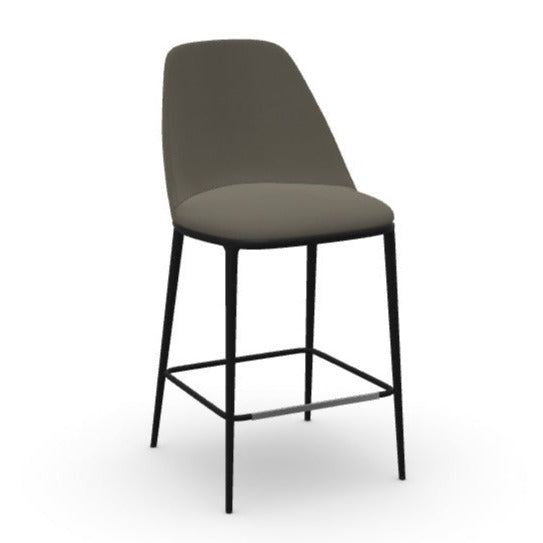Chaise de bar Lea H65 M CU — Métal noir & Mirage gris foncé