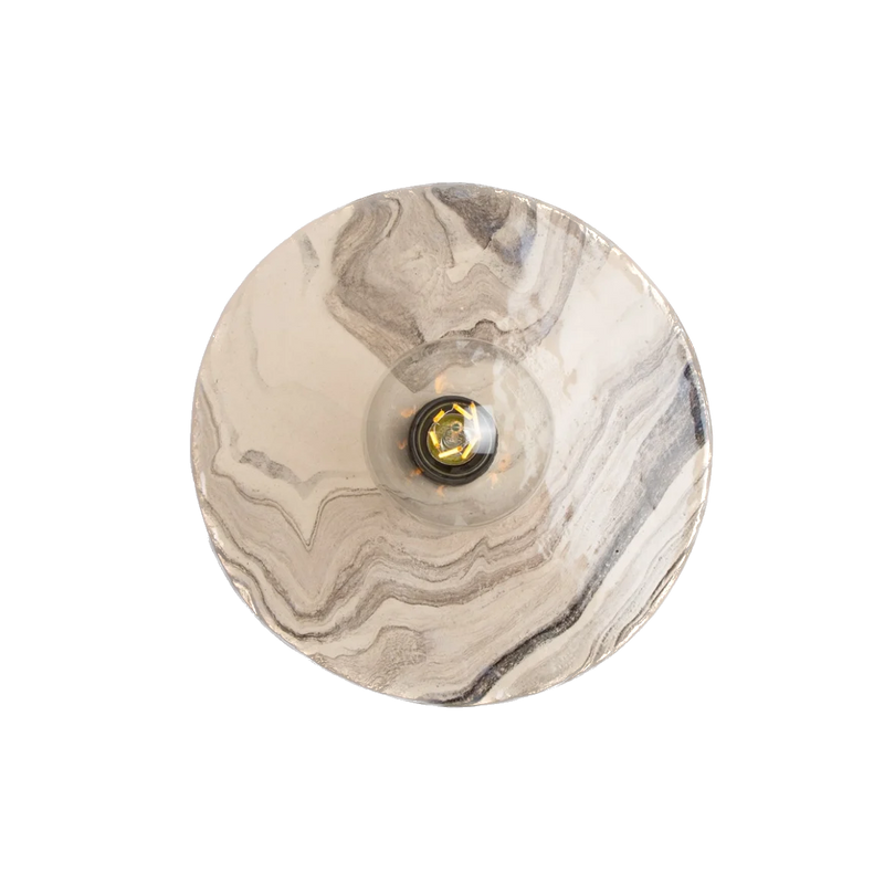 Applique Bog à disque en céramique — Marbrée & Métal noir
