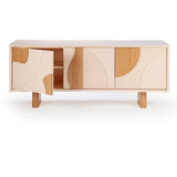 Buffet Olga — nude lacquered mdf structure, natural oak feet and handles