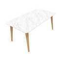 Table Bob 160x90cm  — Hêtre teinté & Grès-Cérame + MDF