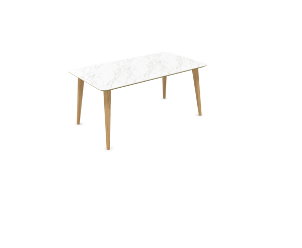 Table Bob 160x90cm  — Hêtre teinté & Grès-Cérame + MDF