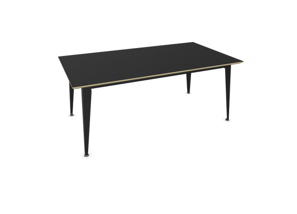 Table Don rallonge 180x100cm — Hêtre teinté & Epoxy