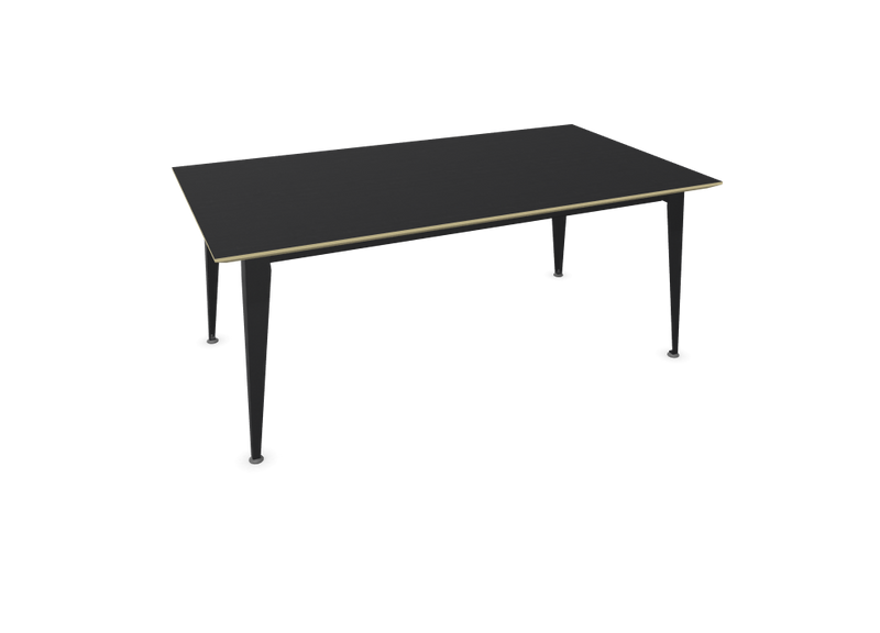 Table Don rallonge 180x100cm — Hêtre teinté & Epoxy