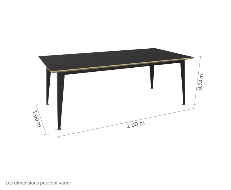 Table Don rallonge 150x90cm — Hêtre teinté & Epoxy