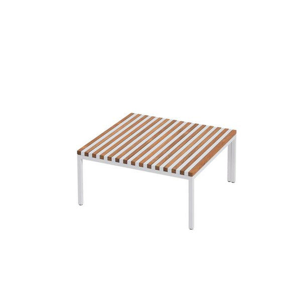 Table basse extensible Sutra — Teck & Blanc