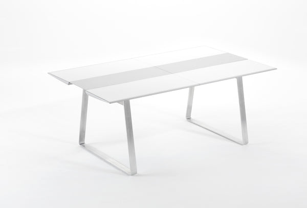 Table extensible Extrados - medium — Blanc & Chemin de table alu