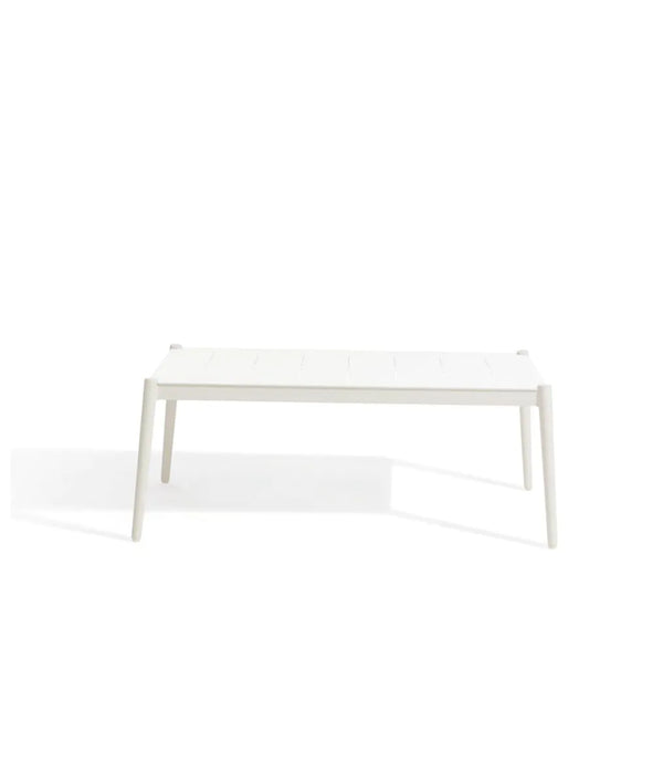 Table basse rectangulaire Luce — aluminium blanc ivoire