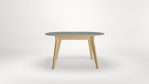 Table Mikado Ø120cm — Hêtre teinté Naturel & Fenix NTM Comodoro