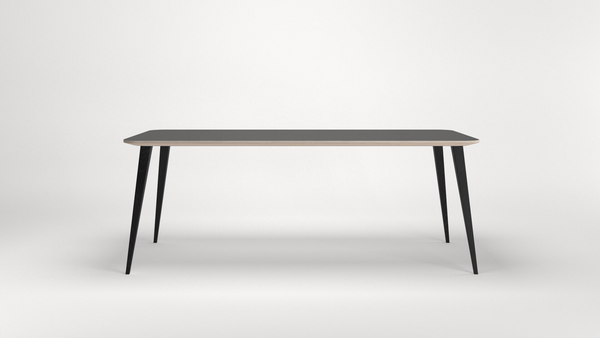 Table Bob 180cm Noir — Hêtre teinté & Fenix