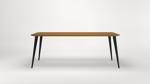 Table Bob 180cm Noir — Hêtre teinté & Sable