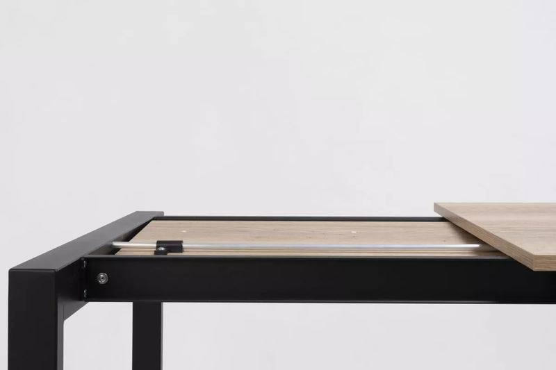 Table Punto à rallonge 100x100cm Noir — Hêtre teinté